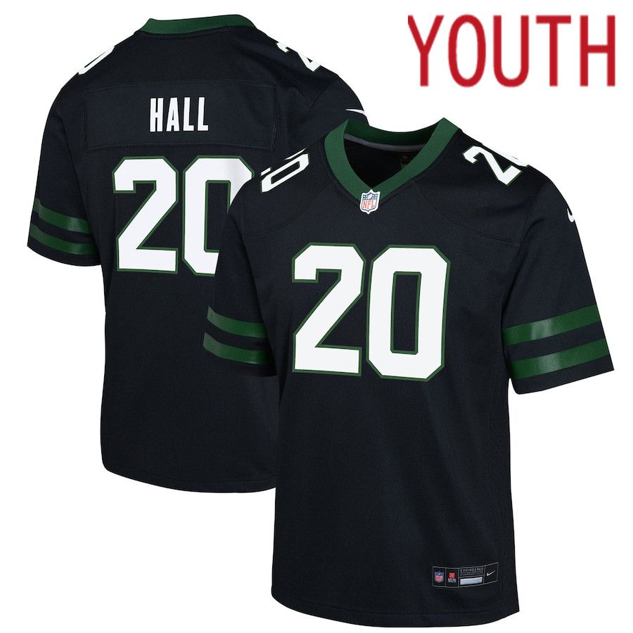 Youth New York Jets #20 Breece Hall Nike Legacy Black Alternate Game NFL Jersey